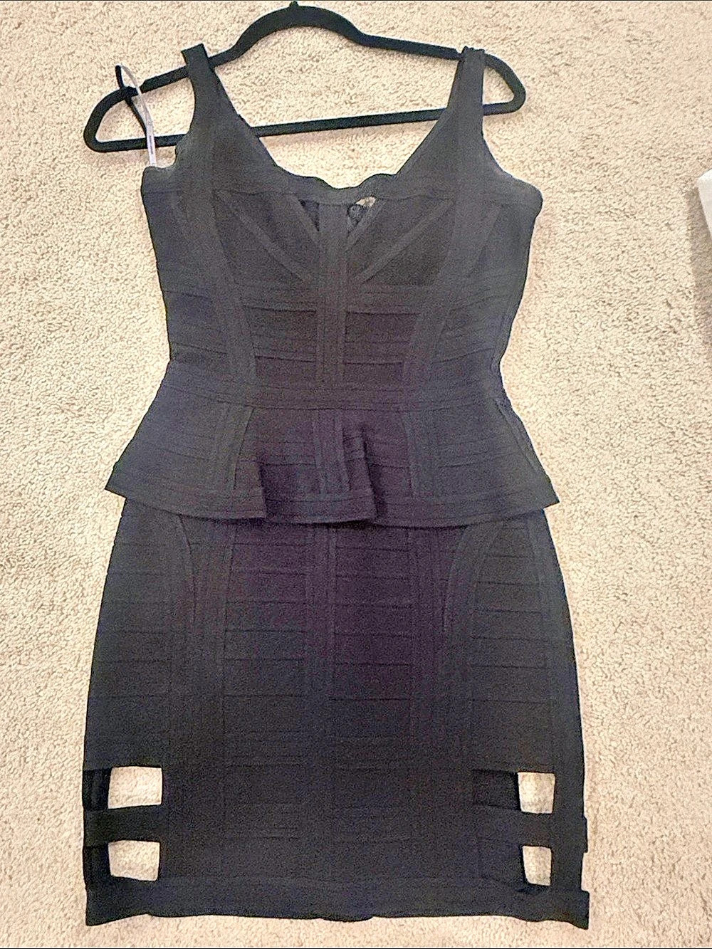 Like New! Herve Leger Yasmin Dress Bandage Mini- Black Size Medium